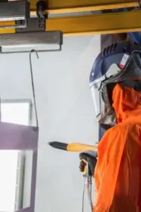 Surface preparation by sandblasting